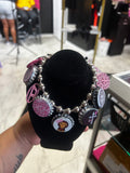 Pink Bottle Cap Necklace